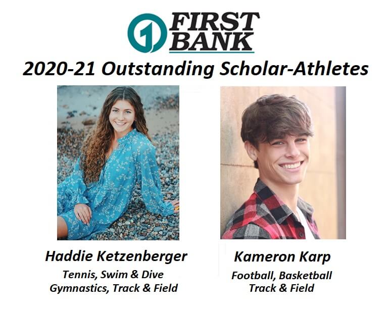 Haddie Ketzenberger and Kameron Karp Selected As First Bank Outstanding Scholar-Athletes for 2020-21